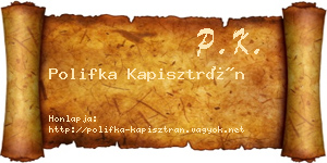Polifka Kapisztrán névjegykártya
